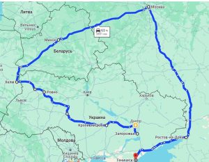 Маршрут поїздки Запоріжжя-Генічеськ через Польщу, Білорусь