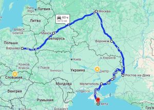 Маршрут руху Ялта-Варшава від Crimea-bus