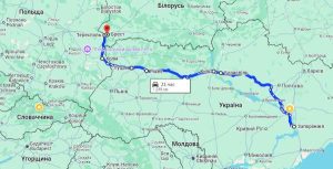Маршрут поїздки Брест-Запоріжжя