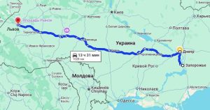Маршрут рейсу Львів-Запоріжжя від Crimea-bus